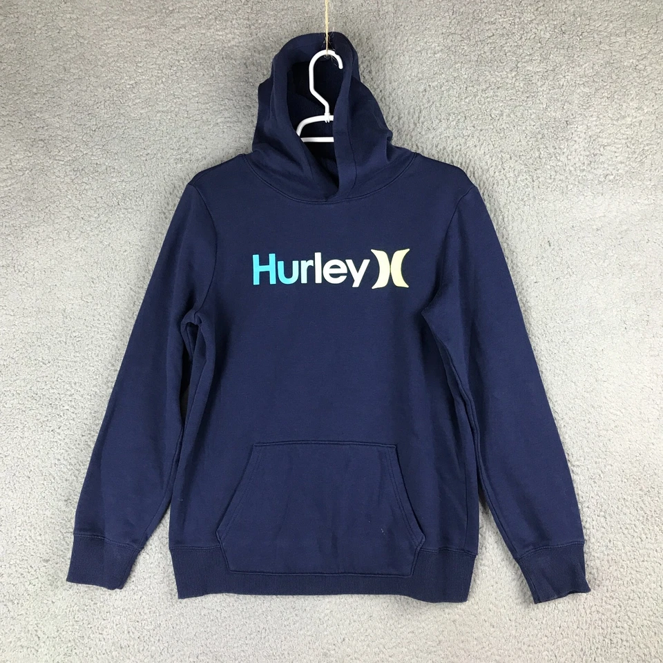 Hurley Long Sleeve Pullover Blue Fleece Hoodie Size 18/20 - Image 1 of 4