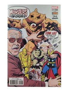 Monsters Unleashed #1 Stan Lee Variant Signed Mike Mayhew COA Marvel 9.0/9.2 Raw - Picture 1 of 24
