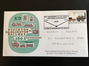 GB 1975 Stockton+Darlington Railway North Rd Station Museum Opening Cover (R63) - Picture 1 of 1