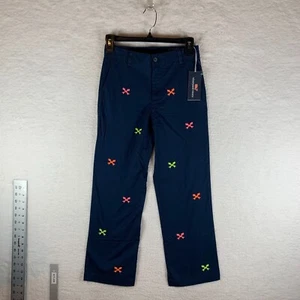 Vineyard Vines Embroidered Neon Fishbone Skeleton Preppy Pants Size 10 NWT 6470 - Picture 1 of 10