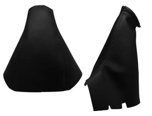 Black Stitch Fits VOLVO S60 I (2000-2010) Gear and Handbrake Gaiter 100% Leather - Picture 1 of 1