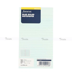 Filofax Book Personal Organiser Blue Ruled Diary Notepaper Refil Insert -133001 - Picture 1 of 5