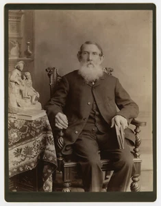 Original Antique Photograph Studio Portrait Gentleman with Sculpture & Book 1870 - Picture 1 of 3