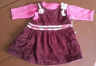 Kleid aus Samt Bordeaux Mit Top Rosa MARESE 1 Monat - Bild 1 von 2