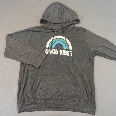 Sudadera Good Vibes Rainbow Gráfico Mujer’s 3XL Gris Jaspeado Pullover Positivo Foto 1 de 4