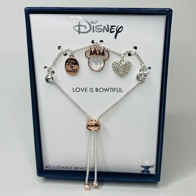 Pulsera Bolo Disney Minnie Mouse Cristal Dos Tonos Love is Bowtiful Dije Nuevo en Caja Foto 1 de 4