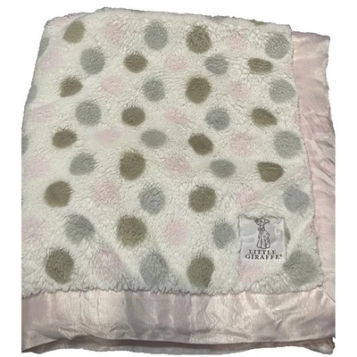 Manta Little Giraffe Luxe Imitación Piel Lunares Borde Satinado Rosa Gris Marrón EE. UU. Foto 1 de 4