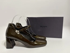 Vtg Prada Brown Patent Leather Heels 36.5 - Picture 1 of 9