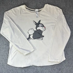 Disney Sweater Womens XL (16-18) Thumper Winter White Sleeping Sweatshirt 90s - Picture 1 of 7