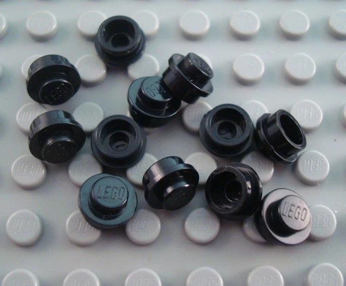 LEGO Lot of 12 Black 1x1 Round Plate Parts and Pieces - Image 1 of 1