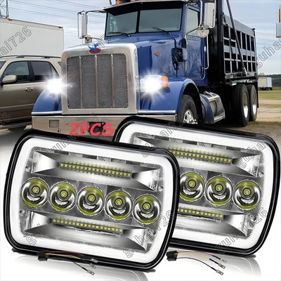 Pair 130W 7x6" LED Hi/Lo Headlights for Peterbilt 365 2008-2017 / 330 2000-2005 - Image 1 of 4