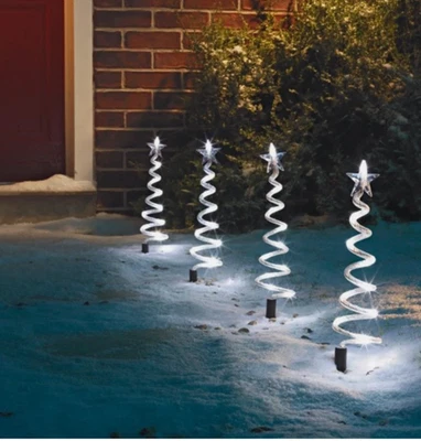 Habitat Pack of 4 Christmas Spiral Tree Path Finder Lights x2 PACKS