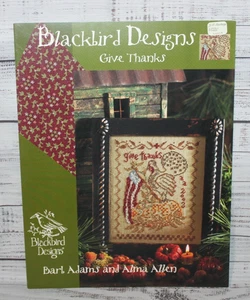 GIVE THANKS cross stitch chart BLACKBIRD DESIGNS - Picture 1 of 1