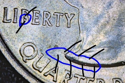 2008-P 25c Hawaii State Quarter ERROR COIN Die Crack & Die Chip Error Mint Error - Image 1 of 4