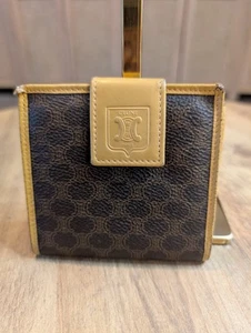 CELINE Brown Macadam Compact Folding Wallet Made in Italy - Picture 1 of 13