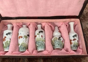 República de China ROC 5 piezas jarrón de porcelana con cáscara de huevo botella pez koi nuevo en caja - Imagen 1 de 14