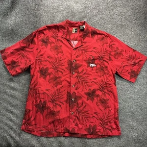Arkansas Razorbacks Shirt Mens XL Red Hawaiian Floral NCAA Football Chiliwear - Picture 1 of 19