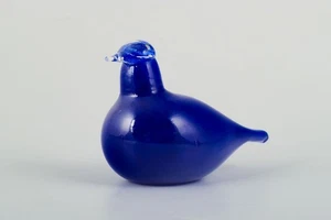 Oiva Toikka for Nuutajärvi Notsjö/Iittala. Bird in mouth-blown blue art glass. - Picture 1 of 4