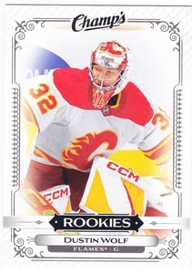 2023/24 UD EXTENDED..DUSTIN WOLF..CHAMPS..ROOKIES..# C-9..FLAMES..COMBINED SHIP - Foto 1 di 2