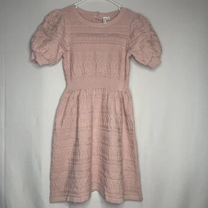 Janie and Jack Girl Peachskin The Heights Knit Sweater Dress Sz 12 Coquettegirl - Picture 1 of 9