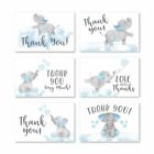 24 cartes de remerciement éléphant bleu douche avec enveloppes, enfants merci...