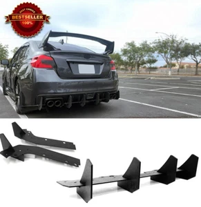 Center Side Spats Winglet Splitter Diffuser Aprons Fit 15-21 WRX STI Rear Bumper - Picture 1 of 10