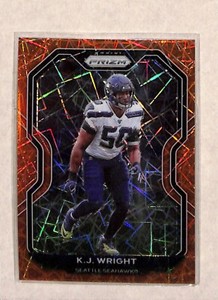 2020 Panini Prizm 297 K.J. Wright Orange Lazer Prizm NM