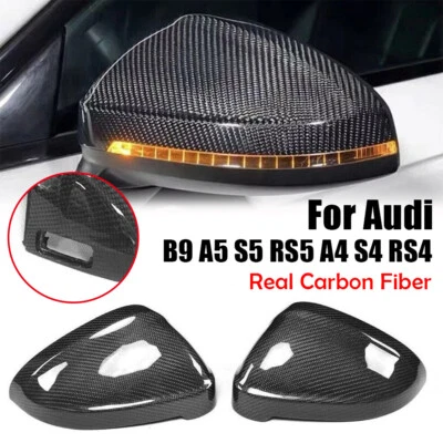 Tapas de repuesto de fibra de carbono real para Audi B9 A5 S5 RS5 A4 S4 RS4 Foto 1 de 4