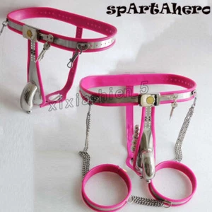 Male Chastity Belt Device Stainless Steel Thigh and Belt Adjustable 25" - 43.3" - Picture 1 of 10