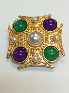 Bellissima Spilla Stile Vintage Multicolore Cabocns - Foto 1 di 7