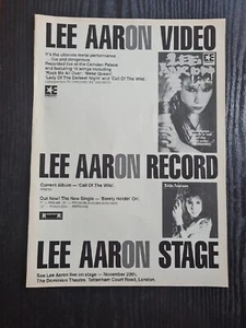 LEE AARON LIVE CONCERT VHS EMBASSY 1985 MUSIC ALBUM ADVERT 8.5X11.7" POSTER - Imagen 1 de 1