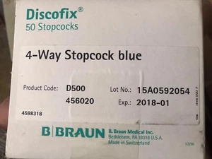 Braun Discofix 4-Wege Absperrhähne BLAU 50er-Box kostenloser Versand - Bild 1 von 4