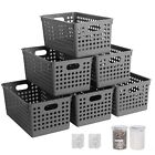 6Pack Plastic Storage Baskets - Small Pantry Organizer Bins Stackable Basket ...