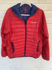 Berghaus Jacket Mens Large Red Hydrodown 600 Puffer Coat Feather Down Reversible - Picture 1 of 10