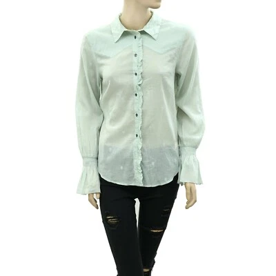 Camisa Top Odd Molly Anthropologie Buttondown Algodón Bordado S-1 Nueva con Etiquetas 228073 Foto 1 de 4