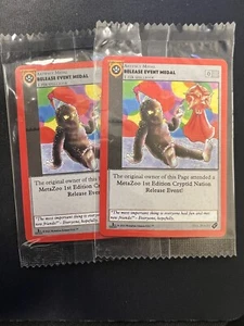 2x lot Release Event Medal - Cryptid Nation Release Promo Near Mint MetaZoo CCG - Picture 1 of 7