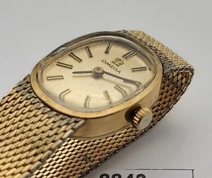 PROYECTO PARA ARREGLAR RELOJ DE VESTIR OMEGA BANDA DE MALLA DORADA CUERDA MANUAL DAMAS ENVÍO UE B8843 - Imagen 1 de 6