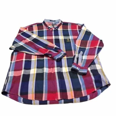 De colección Ralph Lauren Abotonado Para Hombres XXL Raro CRL Corona Cresta Manga Larga Cuadros Foto 1 de 4