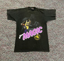vintage los angeles lakers magic johnson t shirt size medium black used nba 