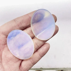 2pcs Natural Opalite Worry Stone Palm Reiki Crystal Quartz Healing Decorate - Picture 1 of 6