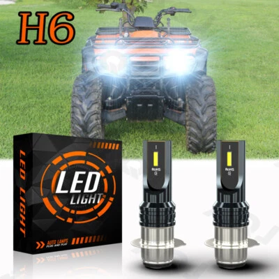 2pcs 6000K LED Headlight Bulbs For Honda Rancher 350 TRX350FE 4x4 ES 2000-2003 - Image 1 of 4