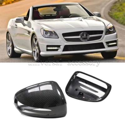 Dry Carbon Fiber Side Mirror Cover Caps For Mercedes-Benz R172 SLK SLC SL AMG GT Foto 1 de 4
