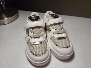 MK Michael Kors Kids Sneakers White And Gold Toddler 10c EU 28 - Picture 1 of 13