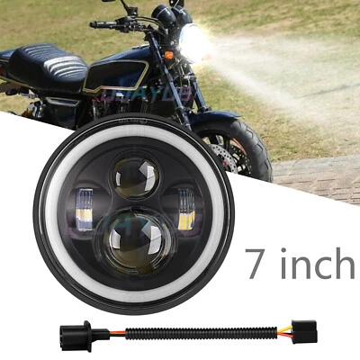 7" Motorcycle LED 6000K Hi/Lo Headlights Black For Kawasaki 1000 LTD 1977-1982 - Image 1 of 4