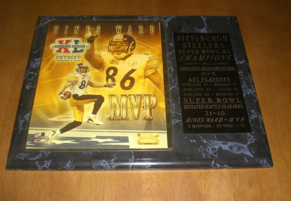 PLACA STEELERS HINES WARD MVP SUPER BOWL XL CHAMPIONS Foto 1 de 1