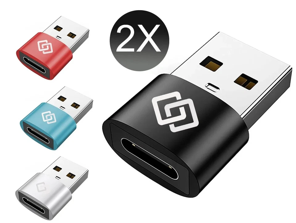 2X USB-C to USB  Adapter Charging adapter Data Transfer connector OTG - Image 1 of 1