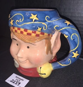 TAZA DE CAFÉ Tis The Season Christmas Elf Holiday figura vintage - Imagen 1 de 6
