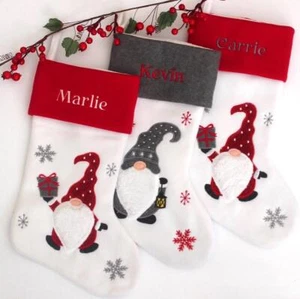 Personalised Christmas Stocking Gnome Gonk Deluxe Girl, Boy, Mum, Dad Gift - Picture 1 of 7