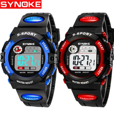 Relógio de pulso digital à prova d'água SYNOKE LED alarme cronômetros para crianças EUA melhor presente - Imagem 1 de 4