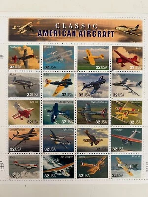 Scott #3142 32c Classic American Aircraft of 20 Stamps - Image 1 of 3